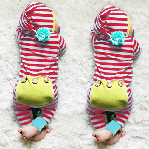 Stripe Baby Rompers Long Sleeve Baby Boy Clothing Children Rompers Autumn Cotton Infant Clothing Newborn Baby Girl Clothes 6-24M